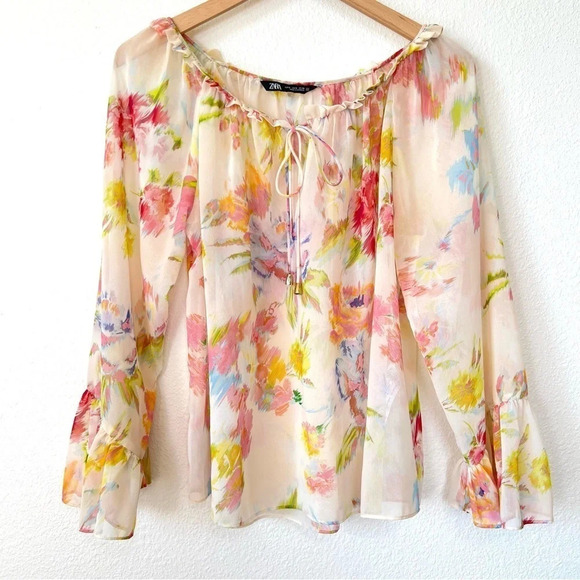 Zara Top Bundle (2) Sheer Long Sleeve - Picture 8 of 16